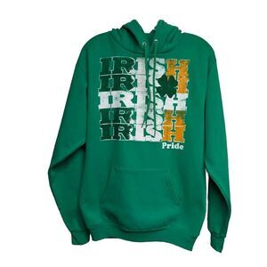 Irish Pride Hoodie Men Small Hooded Sweatshirt St. Patty Green Adult S NEW